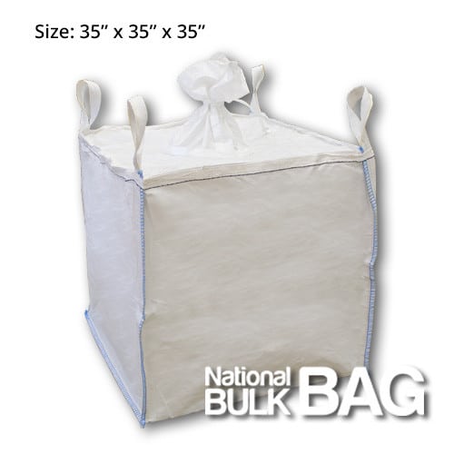 35 x 35 x 35 U+2 Panel Spout Top Spout Bottom FIBC Bulk Bag (closed)