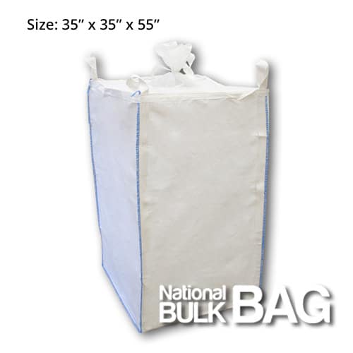 35 x 35 x 55 U+2 Panel Bag Spout Top Spout Bottom FIBC Bulk Bag (closed)