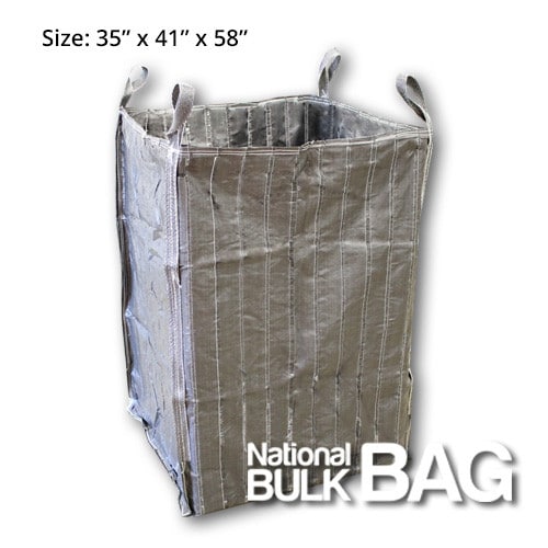 35 x 41 x 58 Black Vented U+2 Panel Open Top Spout Bottom FIBC Bulk Bag