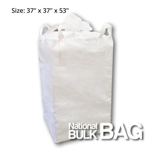 37 x 37 x 53 Circular Cross Corner Duffle Top Spout Bottom FIBC Bulk Bag (closed)