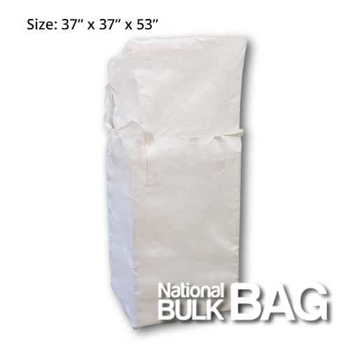 37 x 37 x 53 Circular Cross Corner Duffle Top Spout Bottom FIBC Bulk Bag (open)
