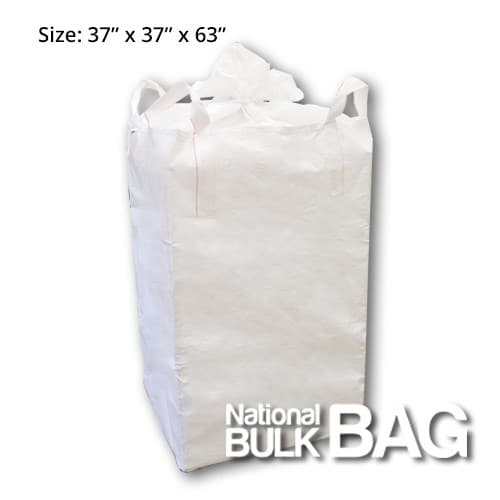 37 x 37 x 63 Circular Cross Corner Duffle Top Spout Bottom FIBC Bulk Bag (closed)