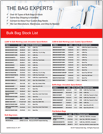 In-Stock FIBC bulk bags, National Bulk Bag