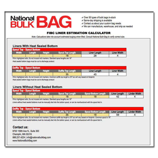 National Bulk Bag Downloadable Resources National Bulk Bag
