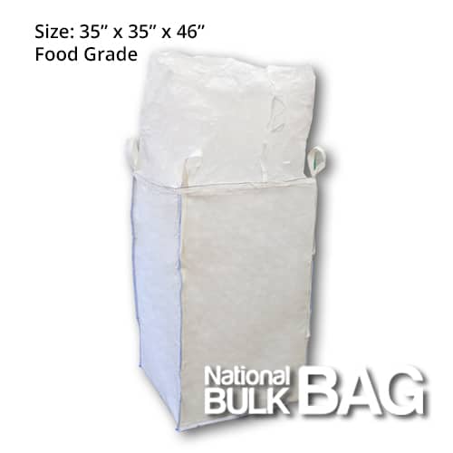 35x35x46 Duffle Top, Spout Bottom – Food Grade Bulk Bag
