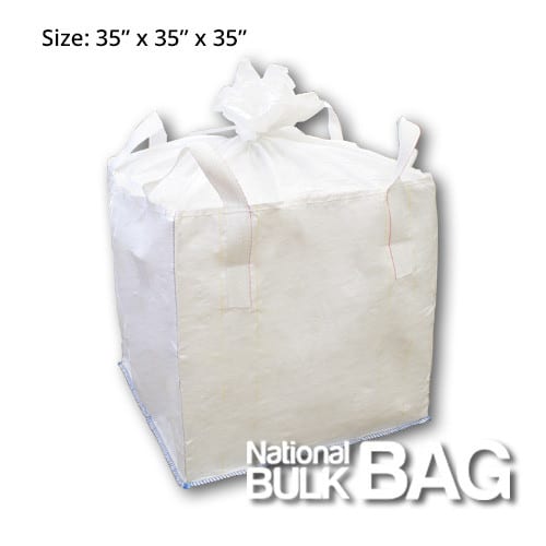 35 x 35 x 35 Circular Duffle Top Spout Bottom FIBC Bulk Bag (closed)