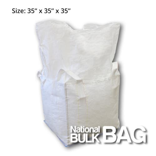 35 x 35 x 35 Circular Duffle Top Spout Bottom FIBC Bulk Bag (open)