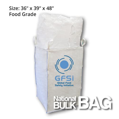 36 x 39 x 48 U- Panel Duffle Top Spout Bottom Food Grade FIBC Bulk Bag (open)