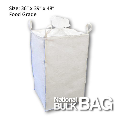 36x39x48 Duffle Top, Spout Bottom Food Grade Bulk Bag - National Bulk Bag