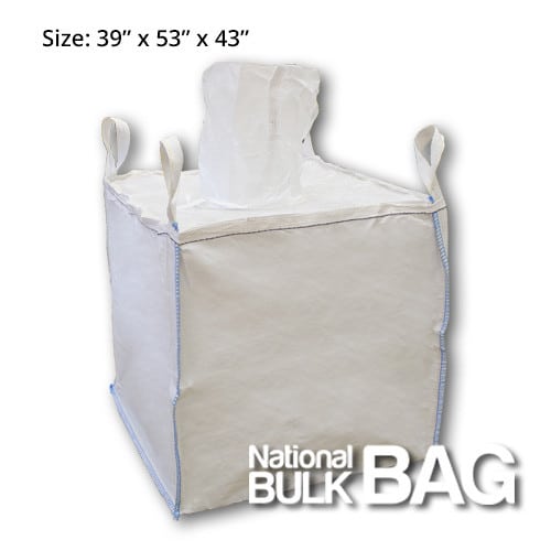 39 x 53 x 43 4-Panel Spout Top Spout Bottom FIBC Bulk Bag with Baffles (open) - National Bulk Bag