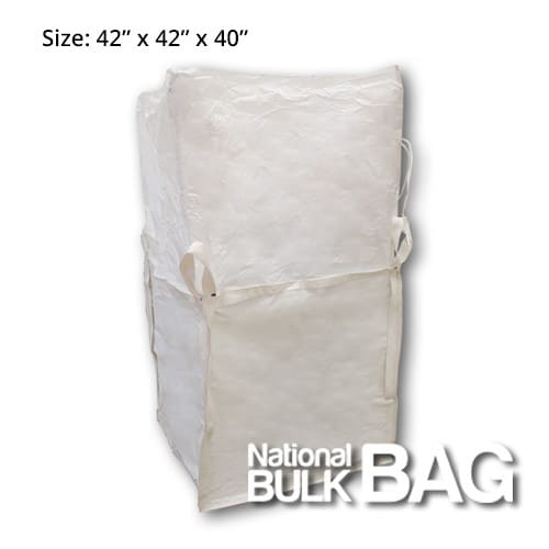 42 x 42 x 40 Duffle Top Spout Bottom FIBC Bulk Bag with Baffles (open) - National Bulk Bag