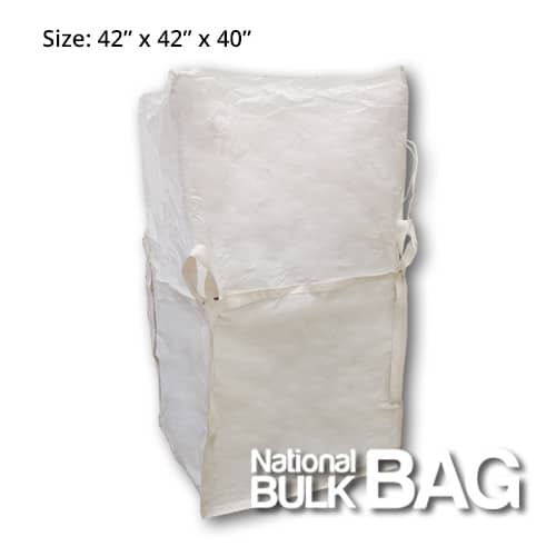 42 x 42 x 40 Duffle Top Spout Bottom FIBC Bulk Bag with Baffles (open) - National Bulk Bag