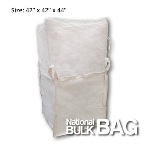 42 x 42 x 44 4-Panel Duffle Top Spout Bottom FIBC Bulk Bag with Baffles (open) - National Bulk Bag